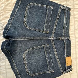 American Eagle Outfitters Dark Indigo Denim Shorts with Contrast Stitching